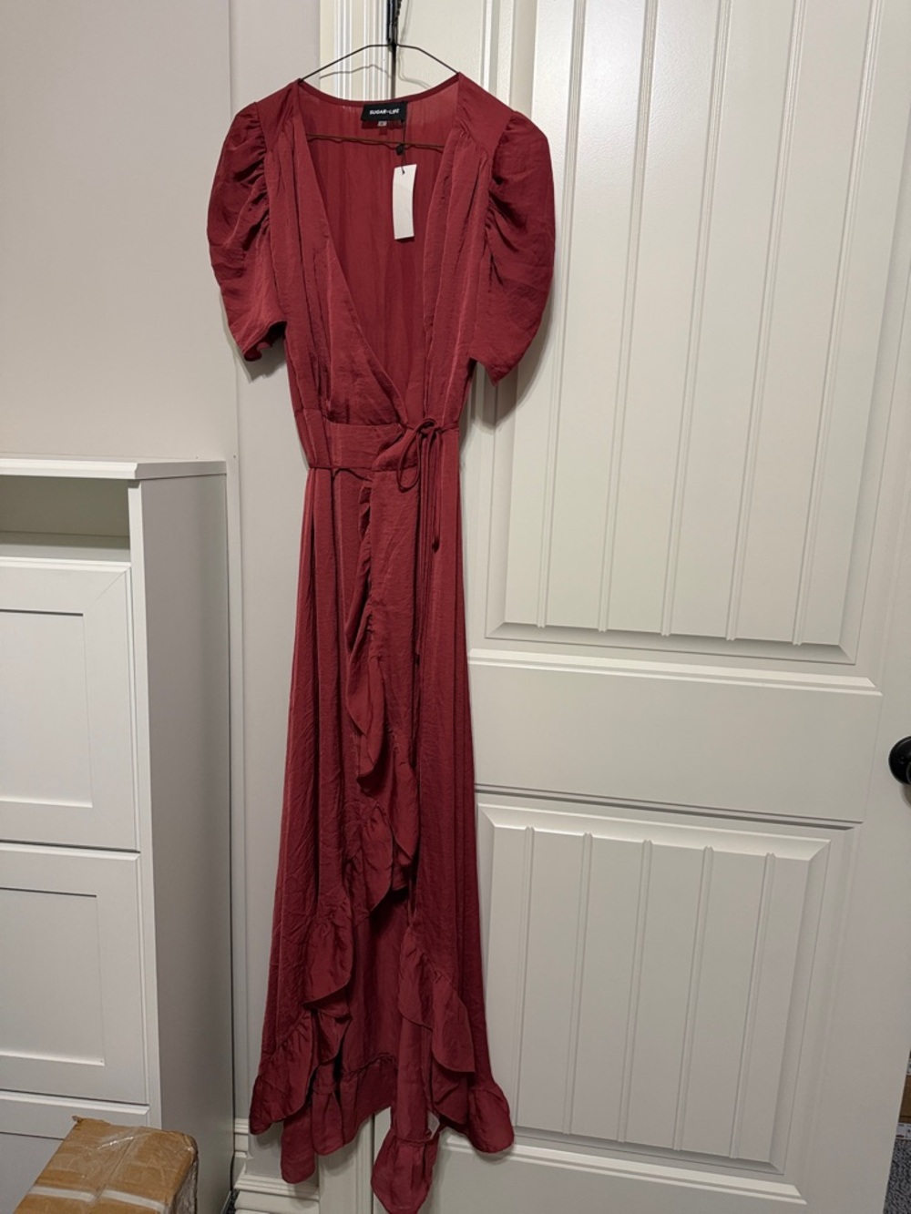 Vici Raspberry Red Wrap Maxi Dress